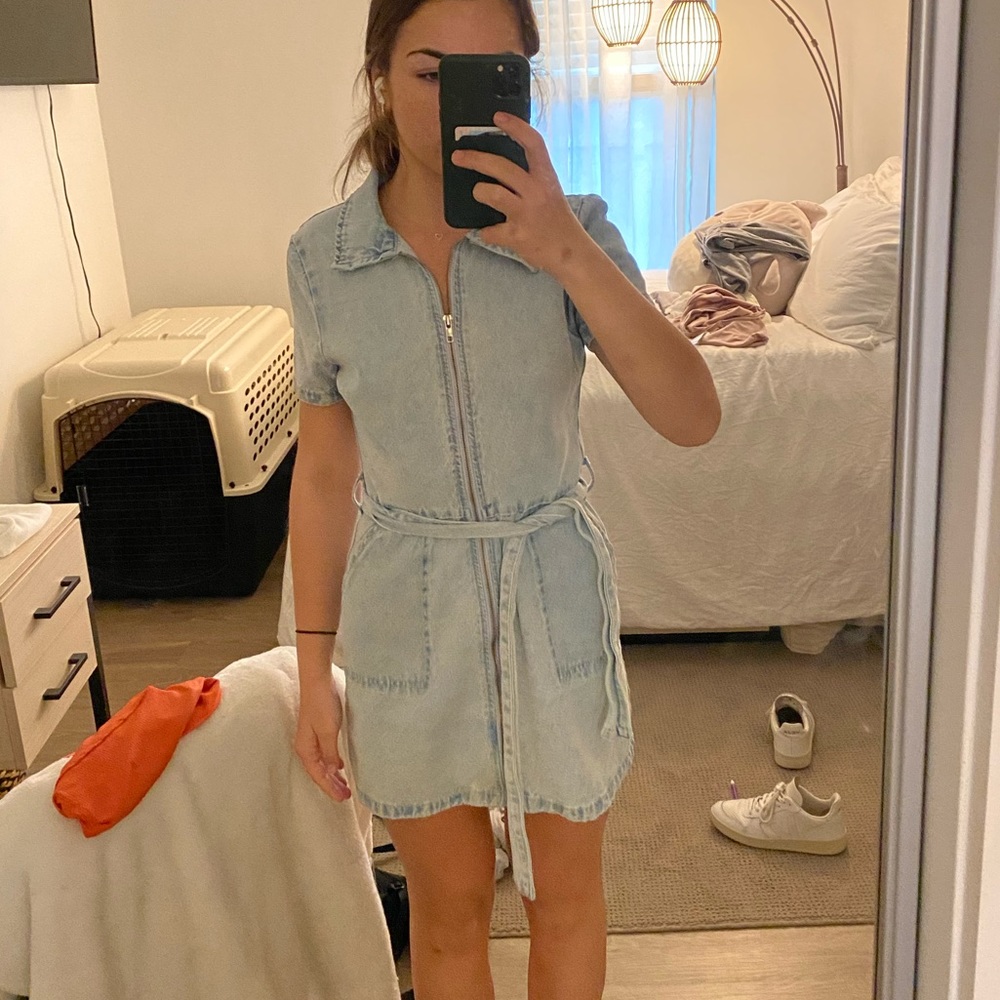 white fox jean dress